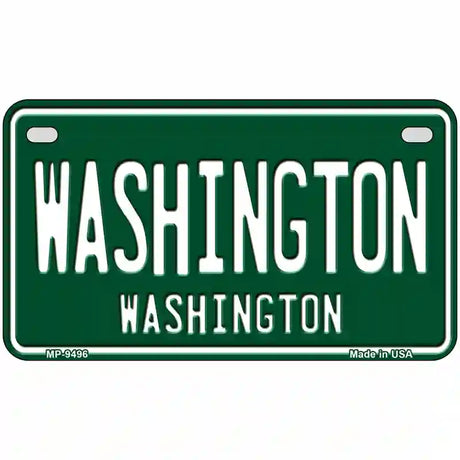 Washington Green Novelty Metal License Plate 7" x 4" (MP)