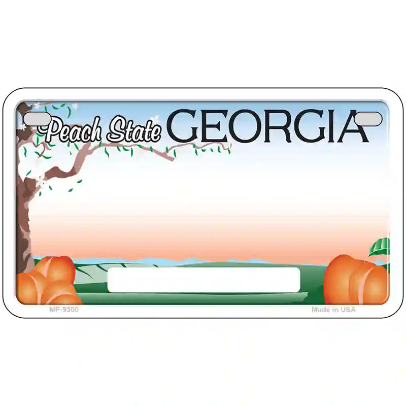 Georgia Peach State Blank Novelty Metal License Plate 7" x 4" (MP)