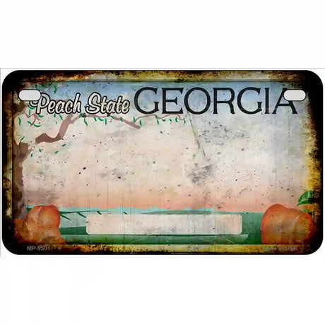 Georgia Rusty Novelty Metal License Plate 7" x 4" (MP) / Yes