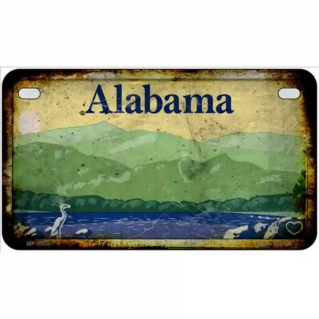 Alabama Rusty Novelty Metal License Plate 7" x 4" (MP)