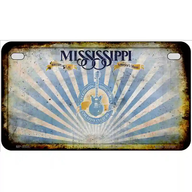 Mississippi Rusty Novelty Metal License Plate 7" x 4" (MP) / Yes