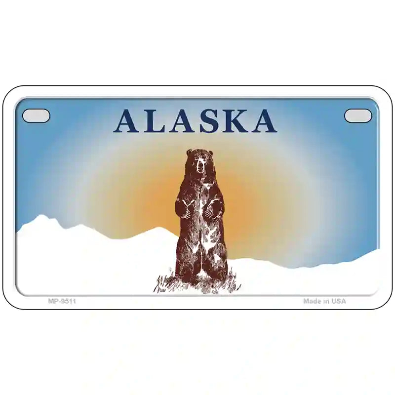 Alaska Bear Novelty Metal License Plate 7" x 4" (MP)