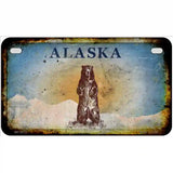 Alaska Bear Rusty Novelty Metal License Plate 7" x 4" (MP)