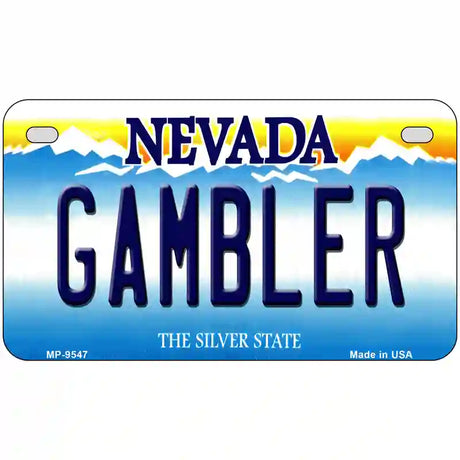 Gambler Nevada Novelty Metal License Plate 7" x 4" (MP)