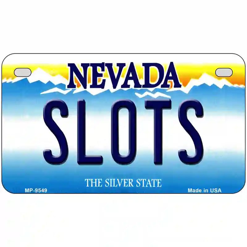 Slots Nevada Novelty Metal License Plate 7" x 4" (MP)