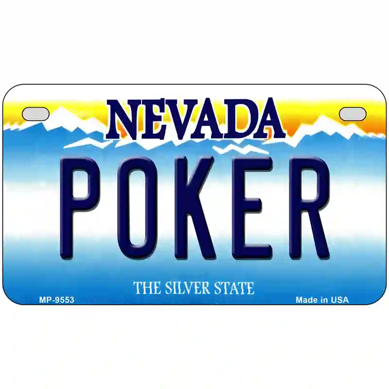 Poker Nevada Novelty Metal License Plate 7" x 4" (MP)