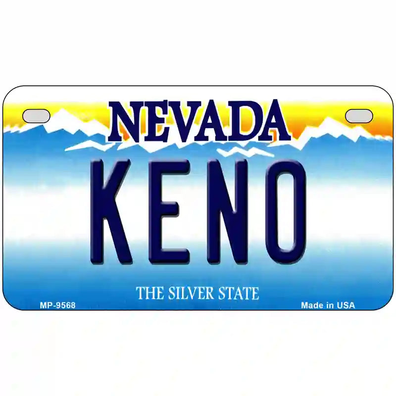 Keno Nevada Novelty Metal License Plate 7" x 4" (MP)