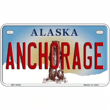 Anchorage Alaska State Novelty Metal License Plate 7" x 4" (MP)