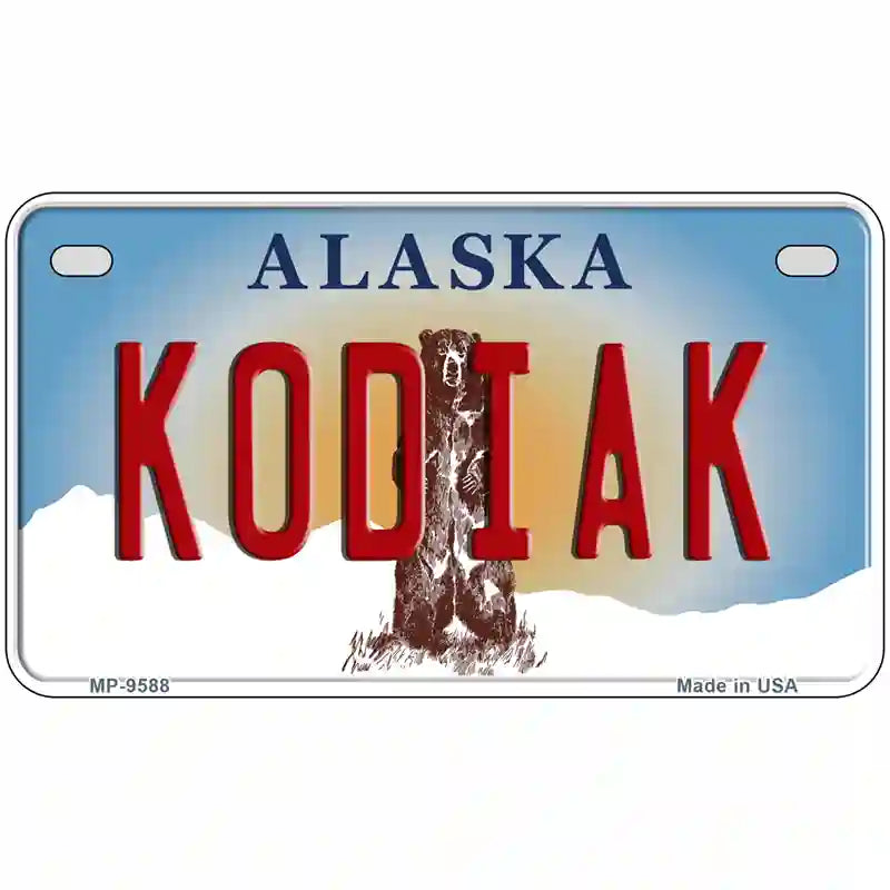 Kodiak Alaska State Novelty Metal License Plate 7" x 4" (MP)