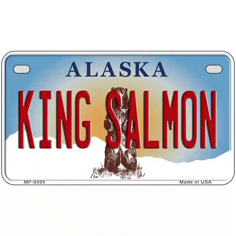 King Salmon Alaska State Novelty Metal License Plate 7" x 4" (MP)