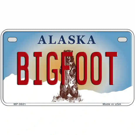 Bigfoot Alaska State Novelty Metal License Plate 7" x 4" (MP)