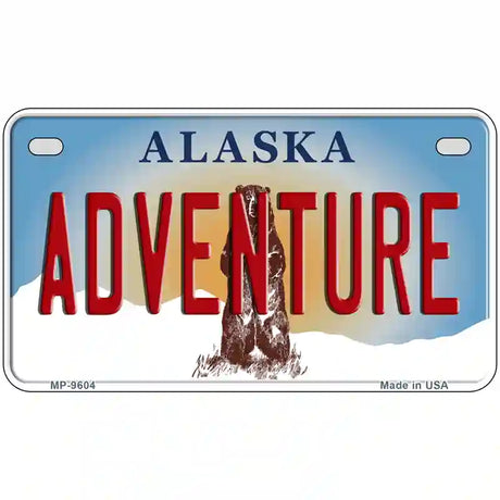 Adventure Alaska State Novelty Metal License Plate 7" x 4" (MP)