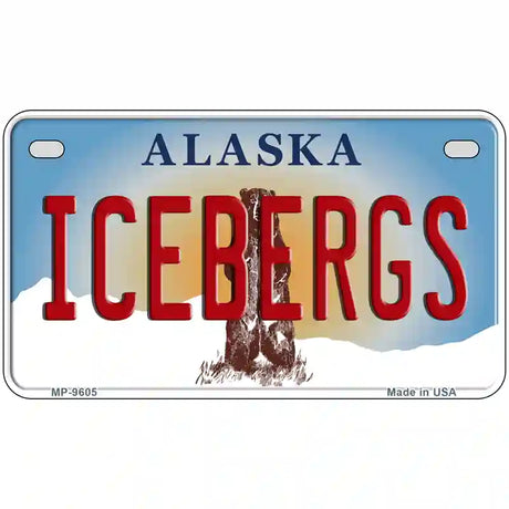 Icebergs Alaska State Novelty Metal License Plate 7" x 4" (MP)