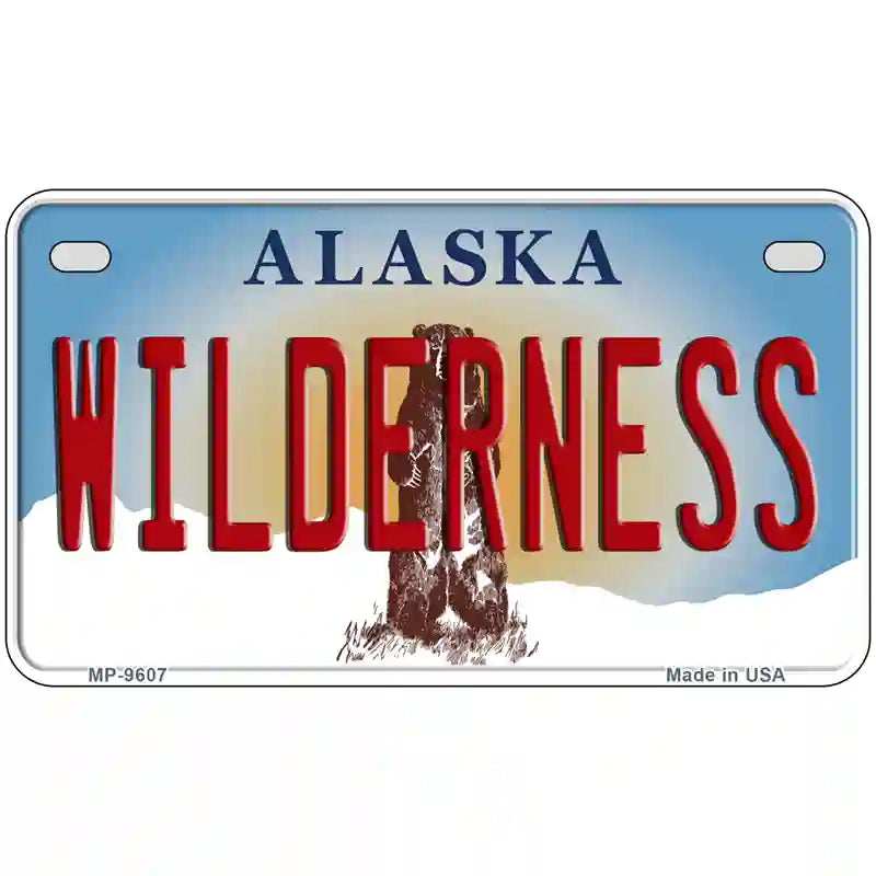 Wilderness Alaska State Novelty Metal License Plate 7" x 4" (MP)