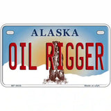 Oil Rigger Alaska State Novelty Metal License Plate 7" x 4" (MP)