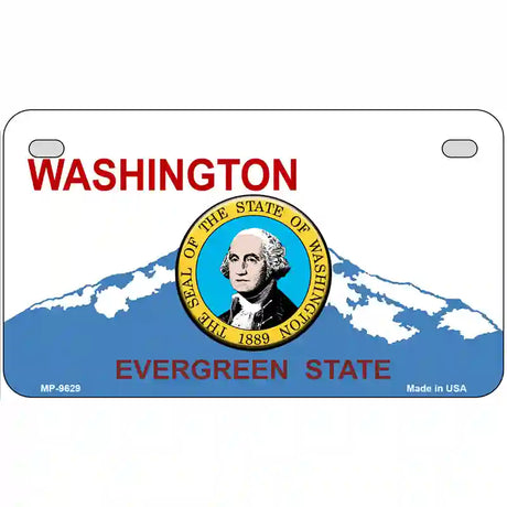 Washington With Seal Novelty Metal License Plate 7" x 4" (MP)