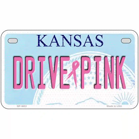 Drive Pink Kansas Novelty Metal License Plate 7" x 4" (MP)