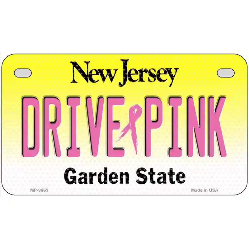 Drive Pink New Jersey Novelty Metal License Plate 7" x 4" (MP)