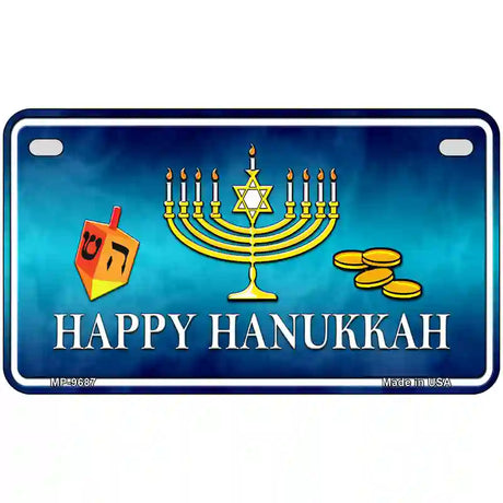 Happy Hanukkah Novelty Metal License Plate 7" x 4" (MP)