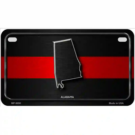 Alabama Thin Red Line Metal Novelty License Plate 7" x 4" (MP)