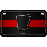 Arkansas Thin Red Line Metal Novelty License Plate 7" x 4" (MP)