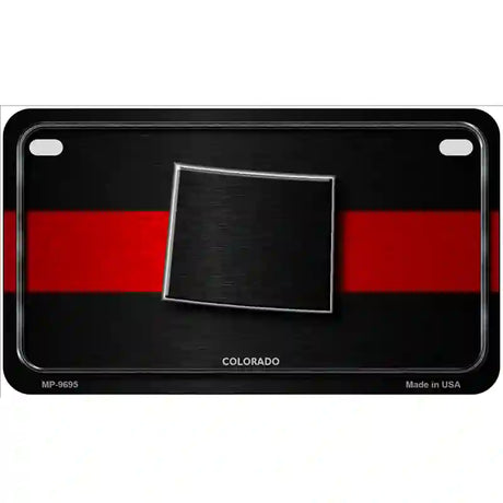 Colorado Thin Red Line Metal Novelty License Plate 7" x 4" (MP)