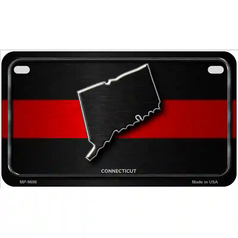 Connecticut Thin Red Line Metal Novelty License Plate 7" x 4" (MP)