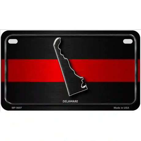 Delaware Thin Red Line Metal Novelty License Plate 7" x 4" (MP)