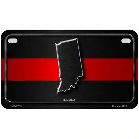 Indiana Thin Red Line Metal Novelty License Plate 7" x 4" (MP)