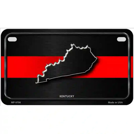 Kentucky Thin Red Line Metal Novelty License Plate 7" x 4" (MP)