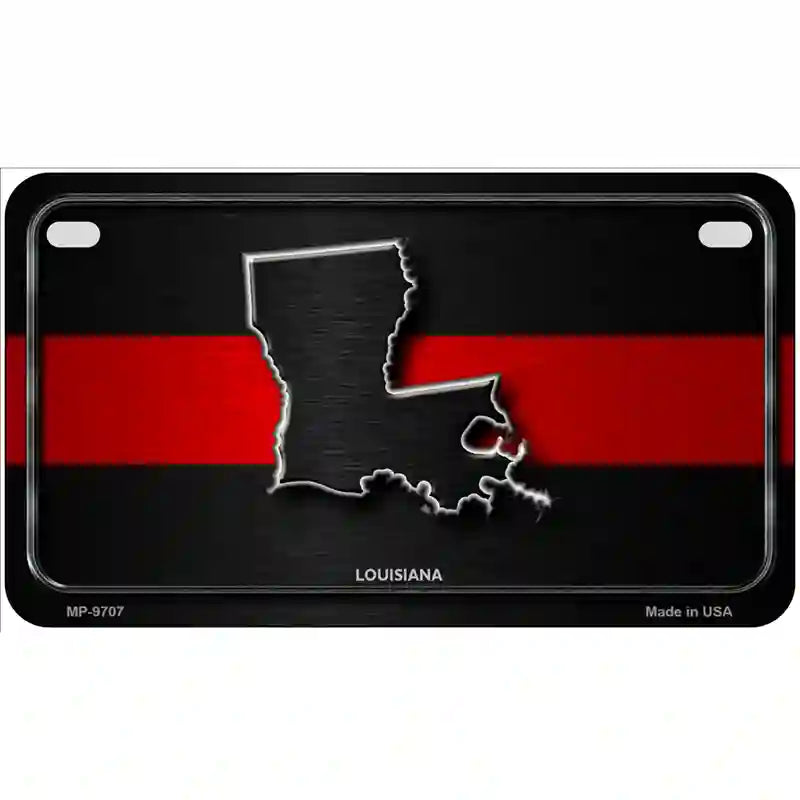 Louisiana Thin Red Line Metal Novelty License Plate 7" x 4" (MP)