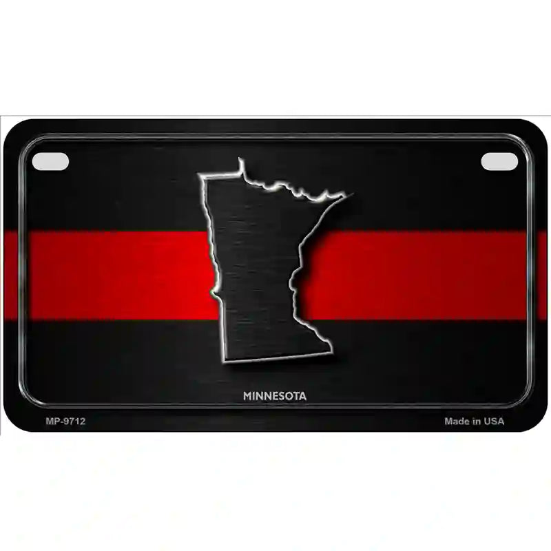 Minnesota Thin Red Line Metal Novelty License Plate 7" x 4" (MP)