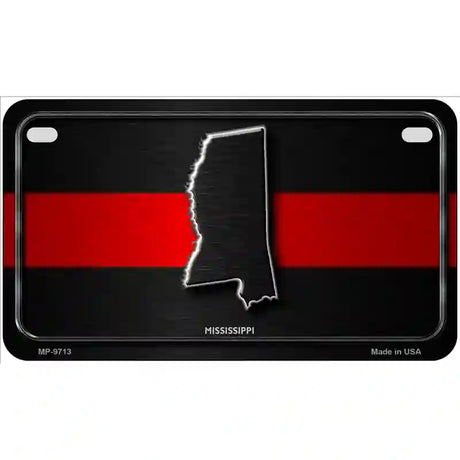 Mississippi Thin Red Line Metal Novelty License Plate 7" x 4" (MP)