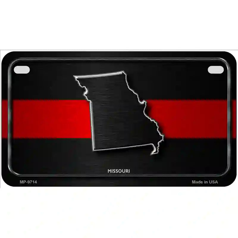 Missouri Thin Red Line Metal Novelty License Plate 7" x 4" (MP)