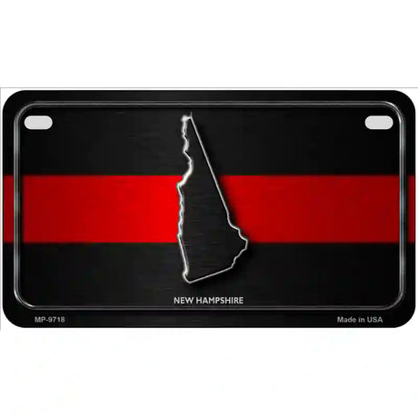 New Hampshire Thin Red Line Metal Novelty License Plate 7" x 4" (MP)