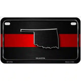 Oklahoma Thin Red Line Metal Novelty License Plate 7" x 4" (MP)