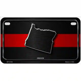 Oregon Thin Red Line Metal Novelty License Plate 7" x 4" (MP)