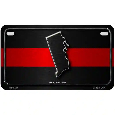 Rhode Island Thin Red Line Metal Novelty License Plate 7" x 4" (MP)