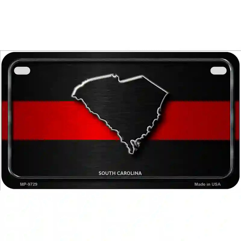 South Carolina Thin Red Line Metal Novelty License Plate 7" x 4" (MP)