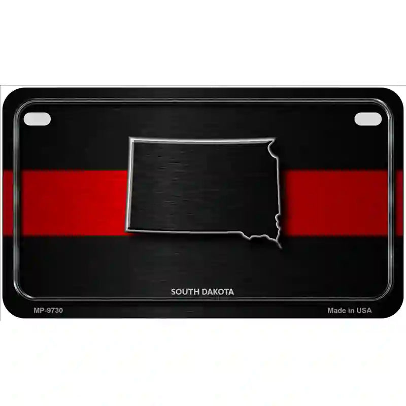 South Dakota Thin Red Line Metal Novelty License Plate 7" x 4" (MP)