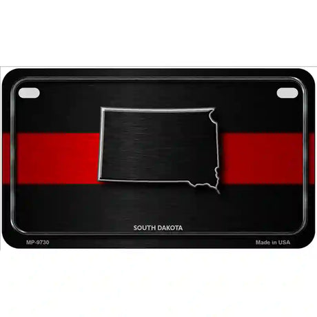 South Dakota Thin Red Line Metal Novelty License Plate 7" x 4" (MP)