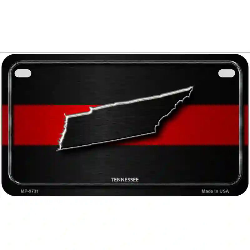 Tennessee Thin Red Line Metal Novelty License Plate 7" x 4" (MP)