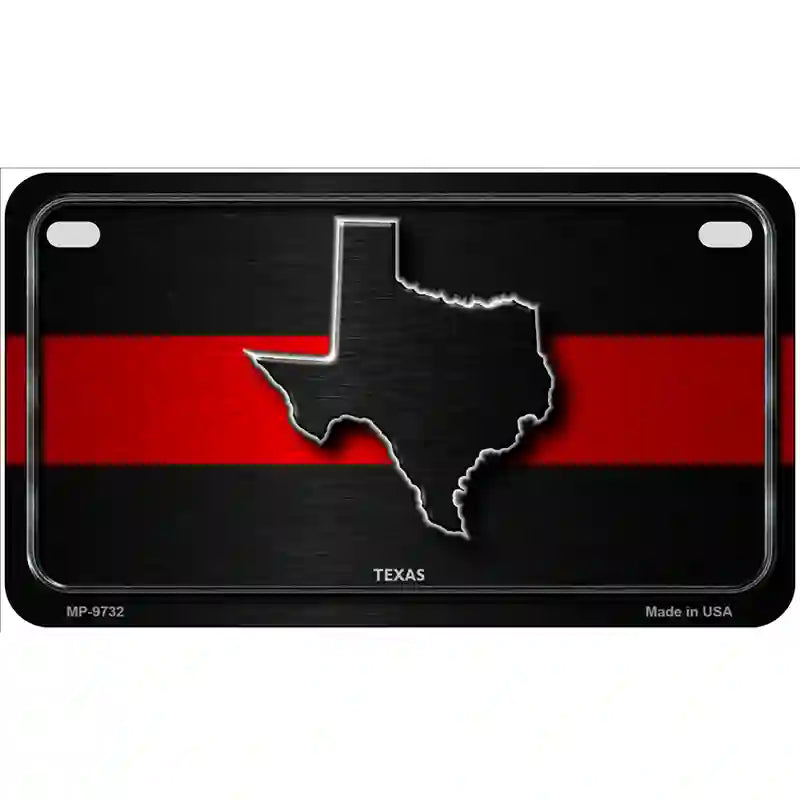 Texas Thin Red Line Metal Novelty License Plate 7" x 4" (MP)