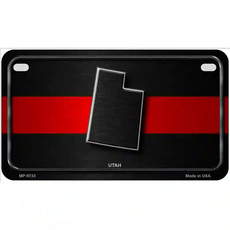 Utah Thin Red Line Metal Novelty License Plate 7" x 4" (MP)