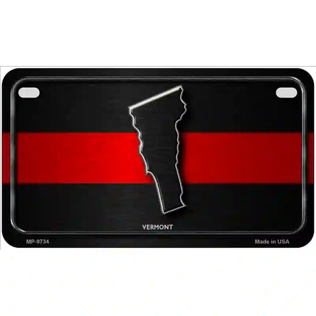 Vermont Thin Red Line Metal Novelty License Plate 7" x 4" (MP)