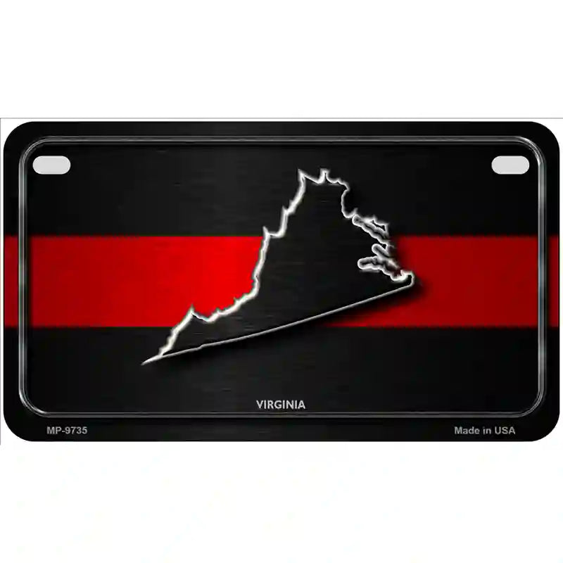 Virginia Thin Red Line Metal Novelty License Plate 7" x 4" (MP)