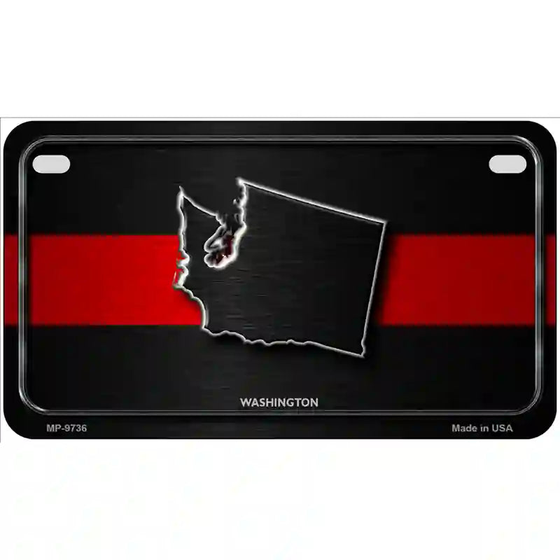 Washington Thin Red Line Metal Novelty License Plate 7" x 4" (MP)