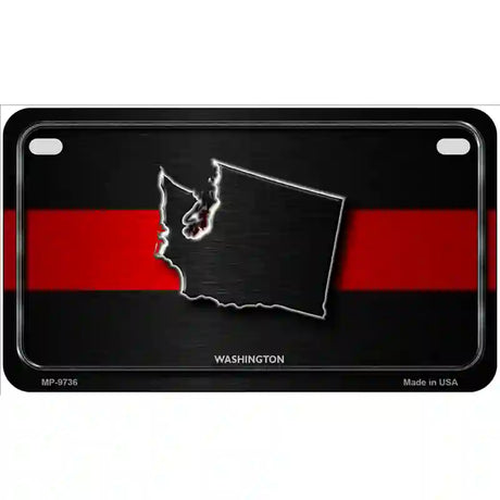 Washington Thin Red Line Metal Novelty License Plate 7" x 4" (MP)