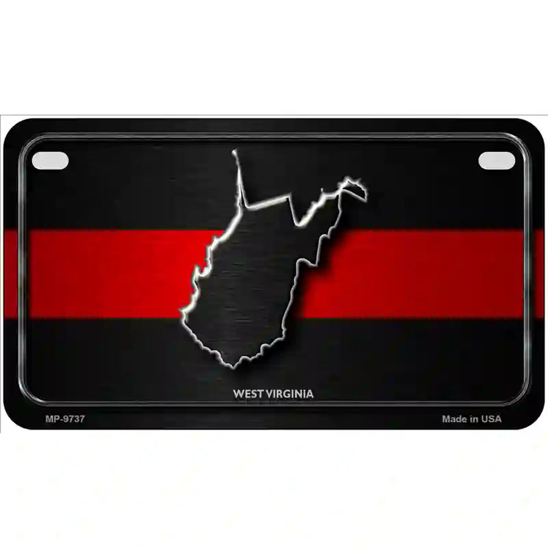 West Virginia Thin Red Line Metal Novelty License Plate 7" x 4" (MP)