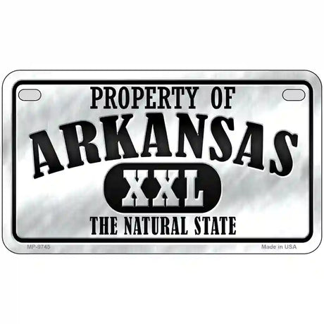 Property Of Arkansas Novelty Metal License Plate 7" x 4" (MP)